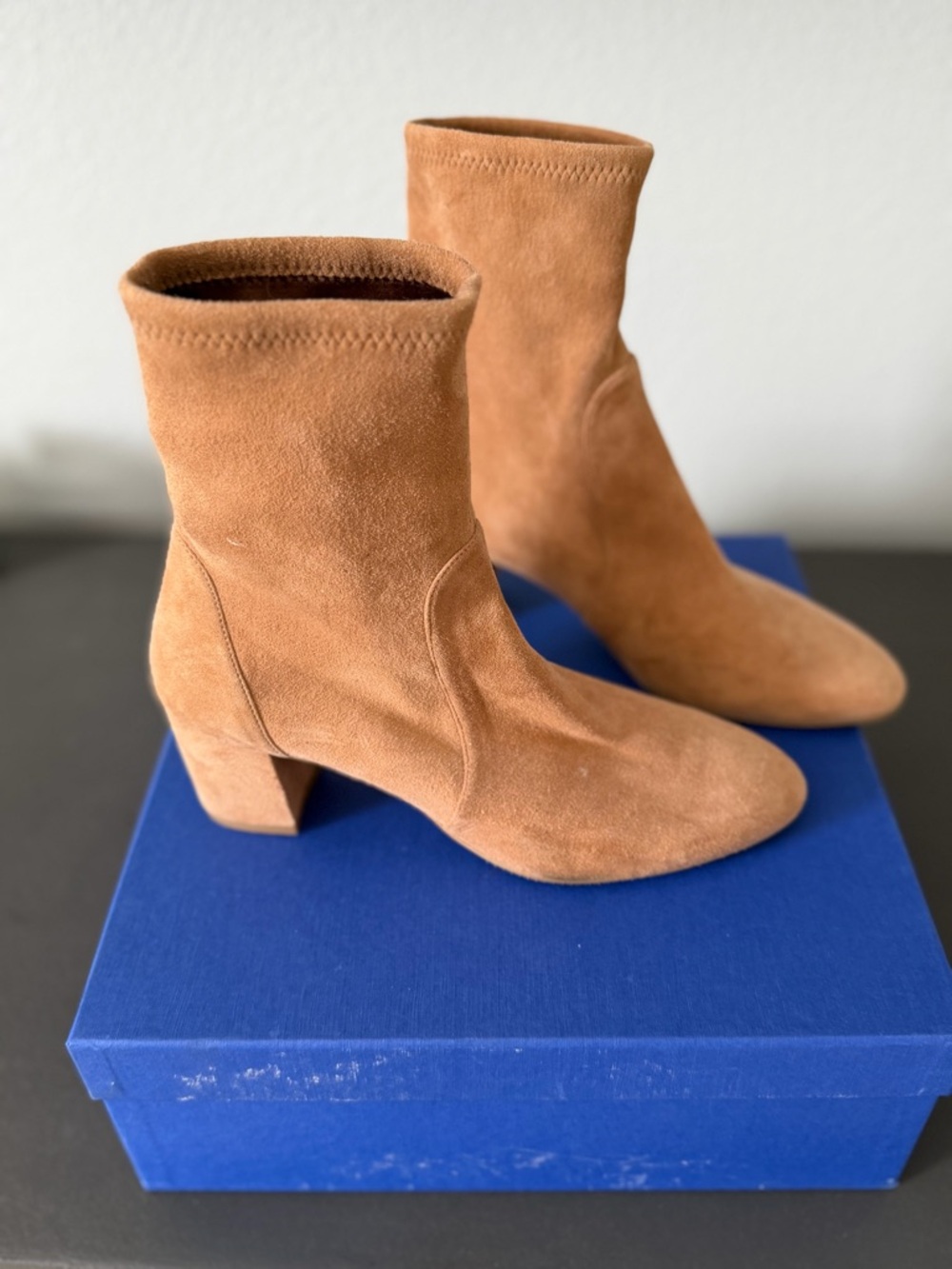 Stuart Weitzman Yuliana Block Heeled Sock Boots  in size 7,5/8 - Picture 2 of 5